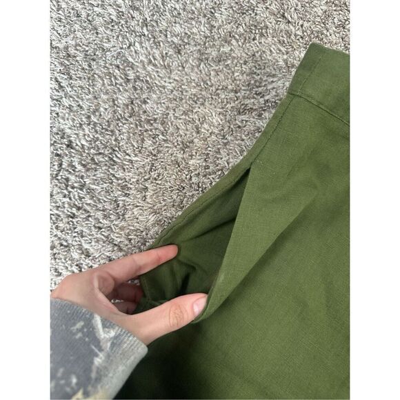 RHODE Penelope Pant Chive Womens Size 4 Green Wide Leg Culotte Linen Lagenlook - Picture 12 of 13